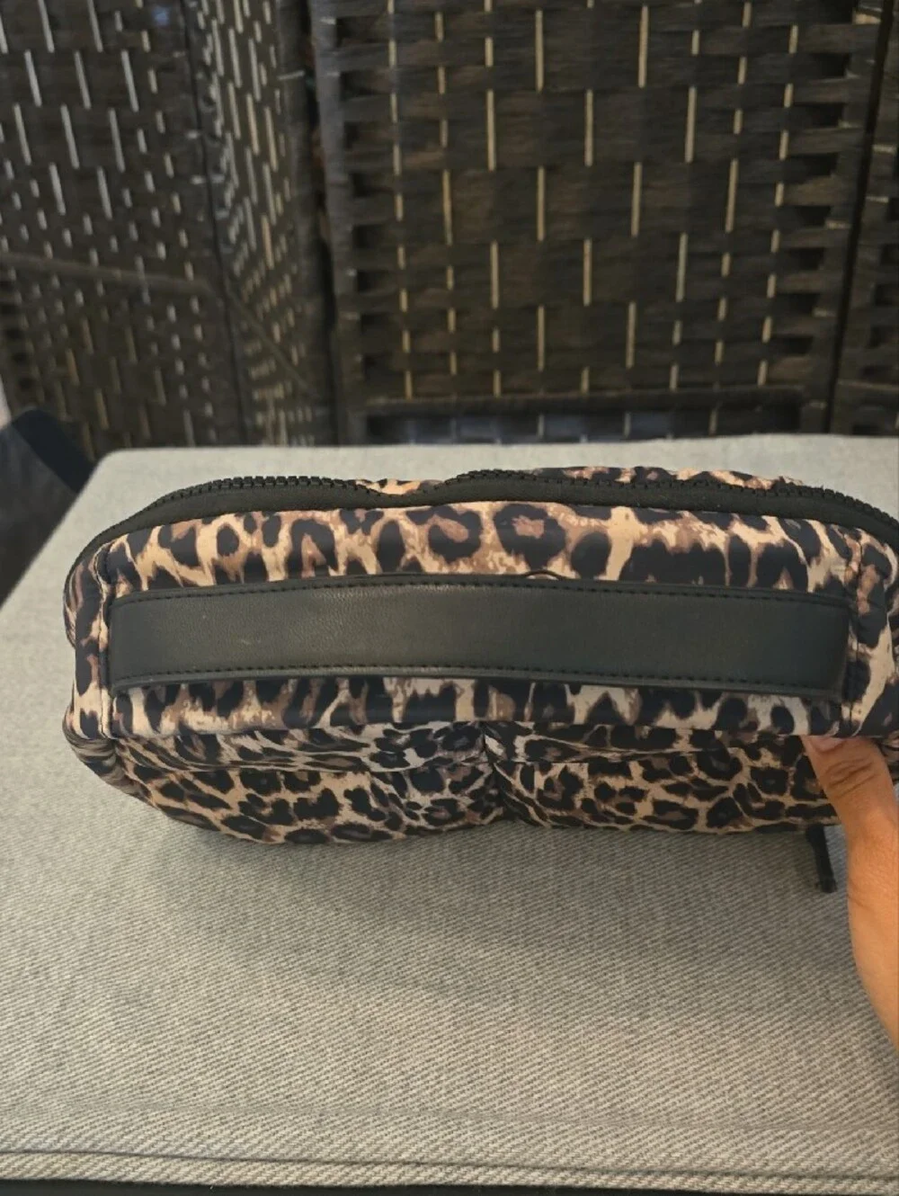 Steve Madden Leopard Print Quilted Cosmetic Travel Bag Pouch SM Logo